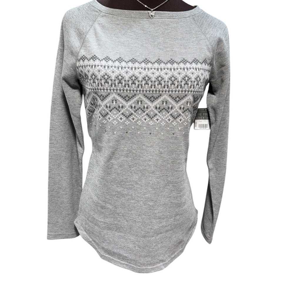 NWT Eddie Bauer Gray Pullover Top Women’s Cotton Blend Long Sleeve Size S - Picture 2 of 10